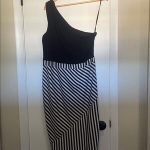 New York & Company Black and White Striped Dress